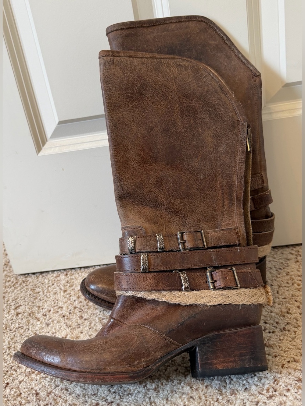 Freebird Drove Handmade Leather Boots in Distressed Brown, Size 9 - Picture 6 of 11